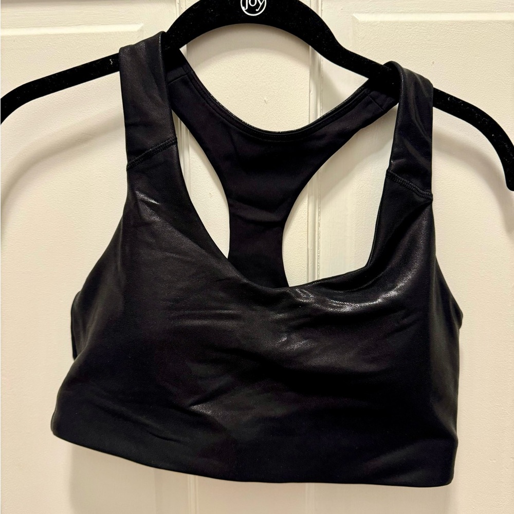 Old Navy Black Glitter Finish Medium Sports Bra
